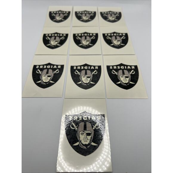 NFL Oakland Las Vegas Raiders Temporary Tattoo Pack Of 10 Face Tattoos Football - Picture 1 of 11